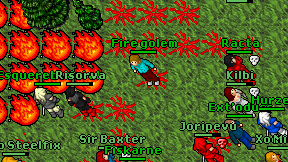Fire golem on screen