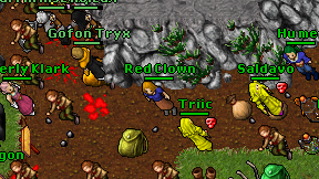 Red Clown on screen