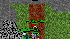 Breake falls on screen