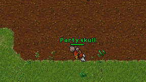 Party skull on screen