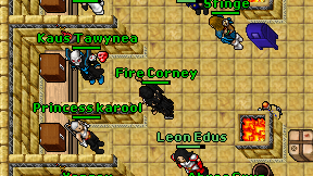 Fire Corney on screen
