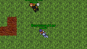 Burning star on screen