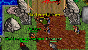 Master with bow on screen