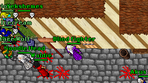 Blind fighter on screen