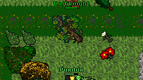 Half knight on screen