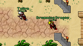 Drumming Dragon on screen
