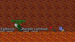 Purple rainbow on screen