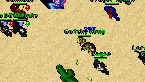 Gotchy Kong on screen