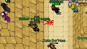 Rider of dragon on screen