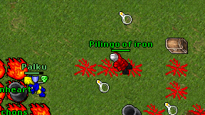 Pilingo of iron on screen