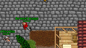 Armed mage on screen
