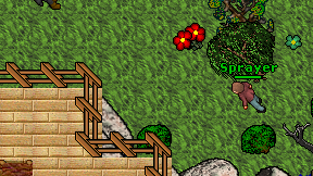 Sprayer on screen