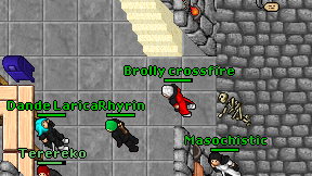 Brolly crossfire on screen