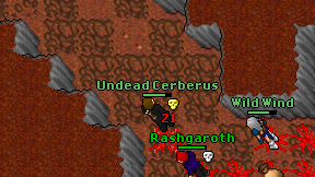 Undead Cerberus on screen