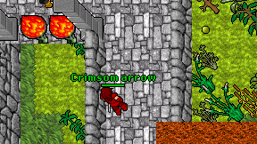 Crimsom arrow on screen