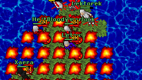 Bloody warlock on screen