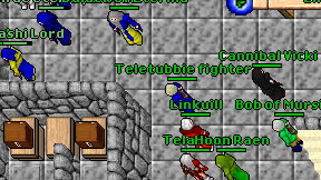Teletubbie fighter on screen