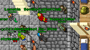 Violent tiller on screen