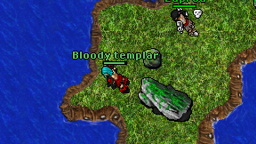 Bloody templar on screen
