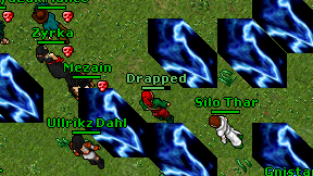 Drapped on screen