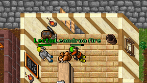 Leandroa fire on screen