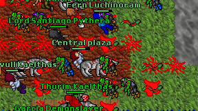 Central plaza on screen