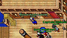 Below magic sword on screen