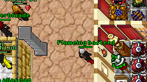 Flameing basterd on screen