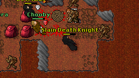 Slain Death Knight on screen