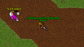Johan going down on screen
